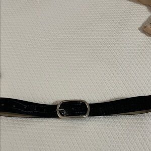 Steve Madden Black Belt with Silver Buckle